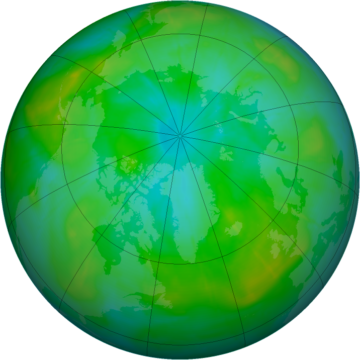 Arctic ozone map for 23 July 2009